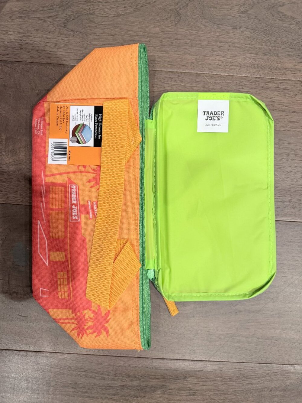 NWT Trader Joe's Mini Insulated Bag - Lime Green and Orange